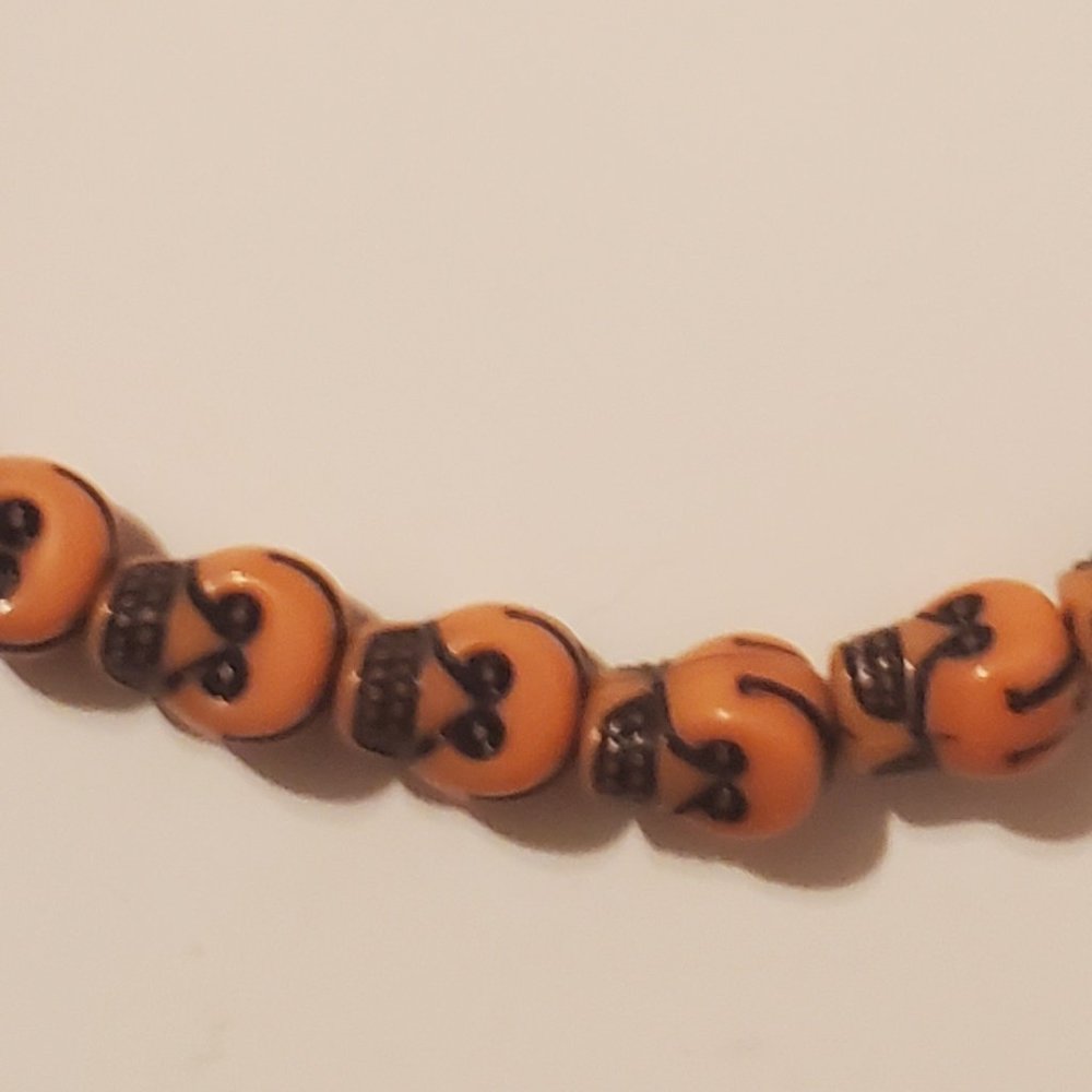 Stretchy Skull bracelet Orange & Black - Picture 5 of 8